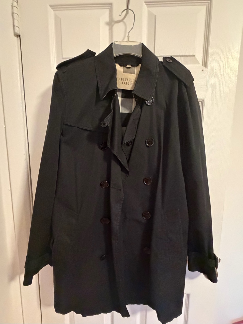 Burberry Brit Black Double-Breasted Trench Coat